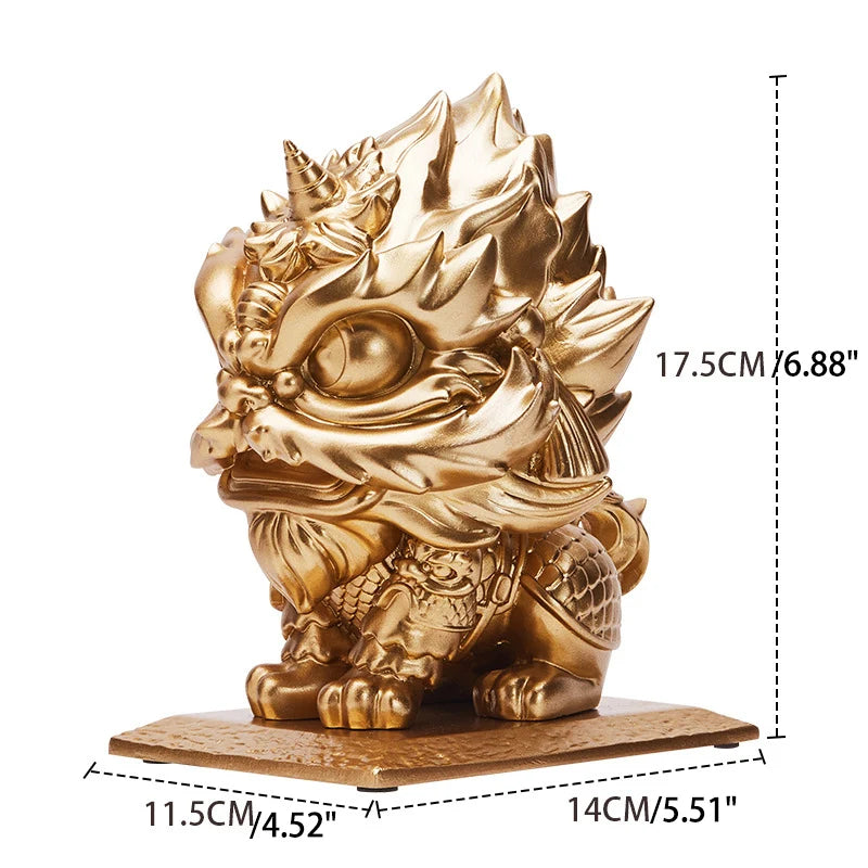 WuJiang Lion Dance Ornaments Housewarming Opening Cashier Front Desk Gifts Feng Shui Home Accessories Decoration Tea Room