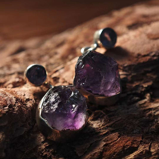 Spiritual Wisdom Flow Amethyst Earrings