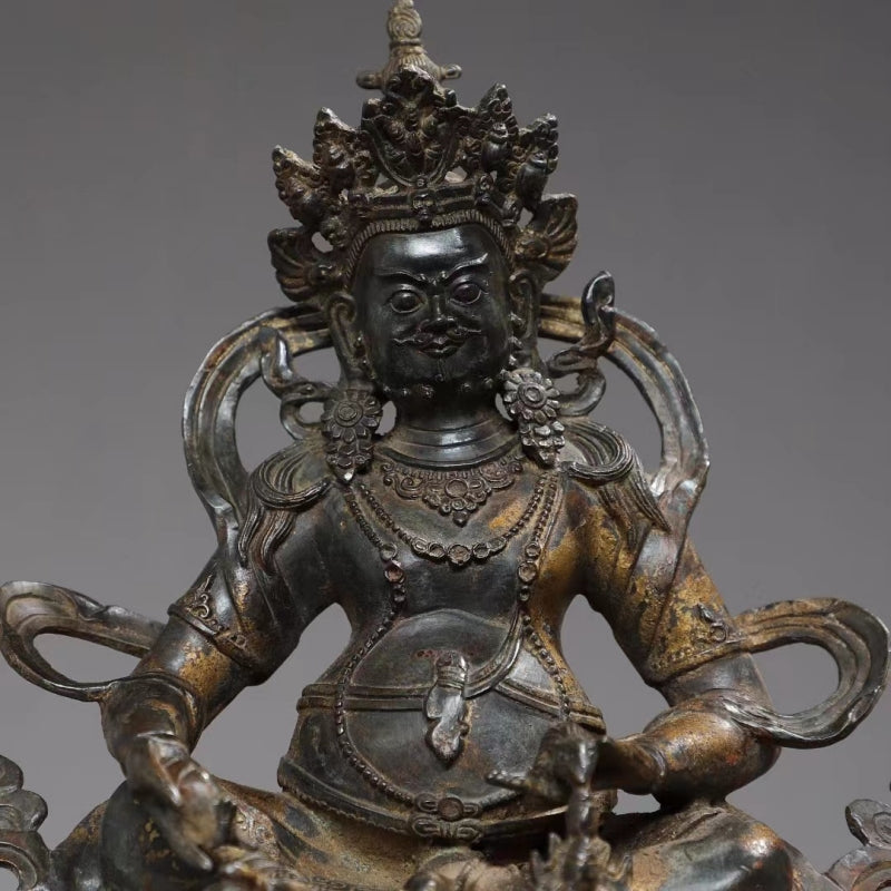 Yellow Jambhala FORTUNE Tibetan Bronze Statue for Eliminating Poverty