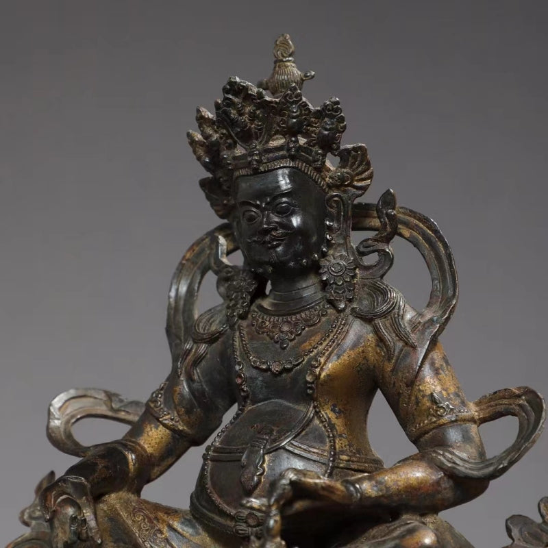 Yellow Jambhala FORTUNE Tibetan Bronze Statue for Eliminating Poverty