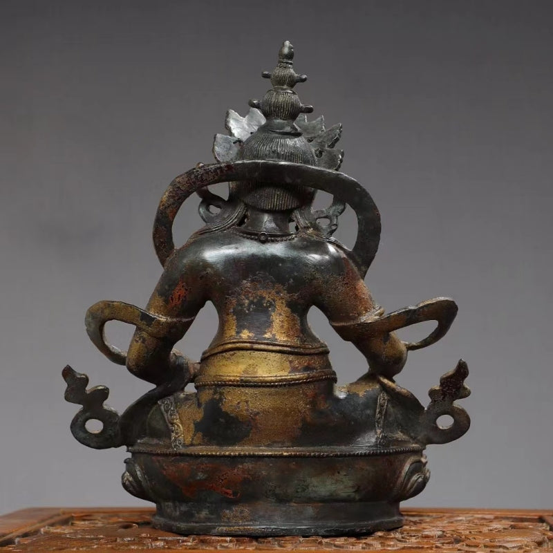 Yellow Jambhala FORTUNE Tibetan Bronze Statue for Eliminating Poverty