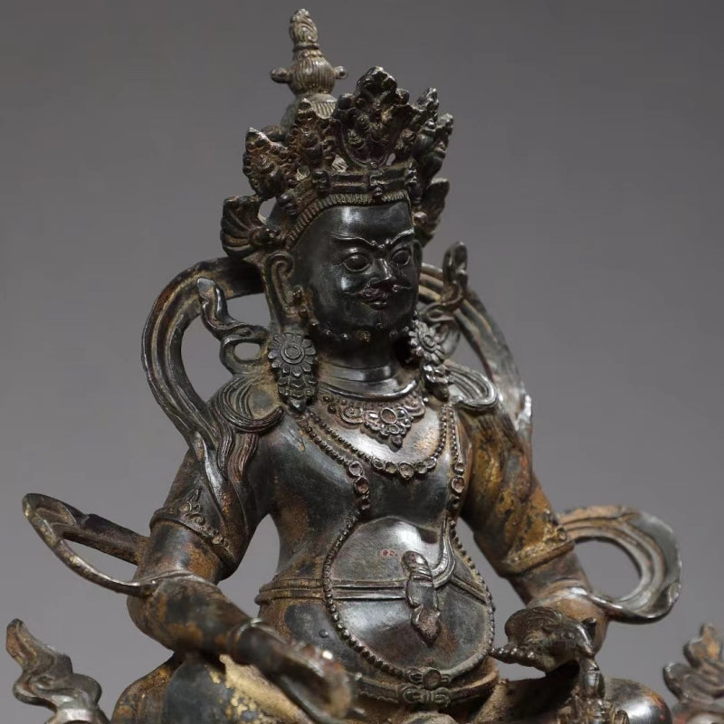 Yellow Jambhala FORTUNE Tibetan Bronze Statue for Eliminating Poverty