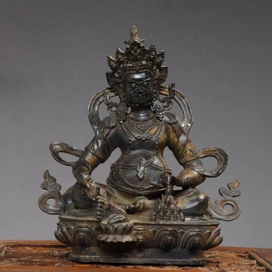 Yellow Jambhala FORTUNE Tibetan Bronze Statue for Eliminating Poverty