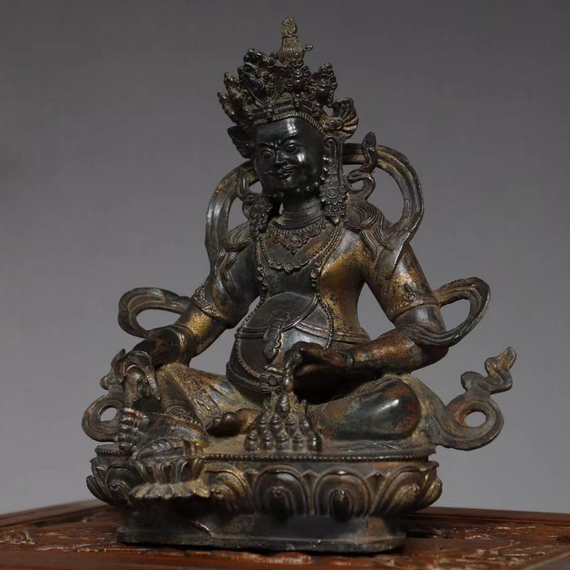 Yellow Jambhala FORTUNE Tibetan Bronze Statue for Eliminating Poverty