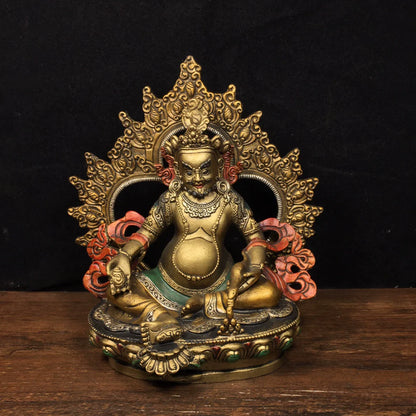 Yellow Jambhala FORTUNE Tibetan Statue for Eliminating Poverty