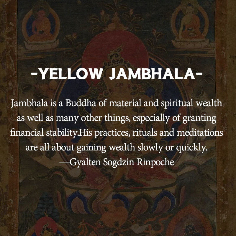 Yellow Jambhala FORTUNE Tibetan Statue for Eliminating Poverty