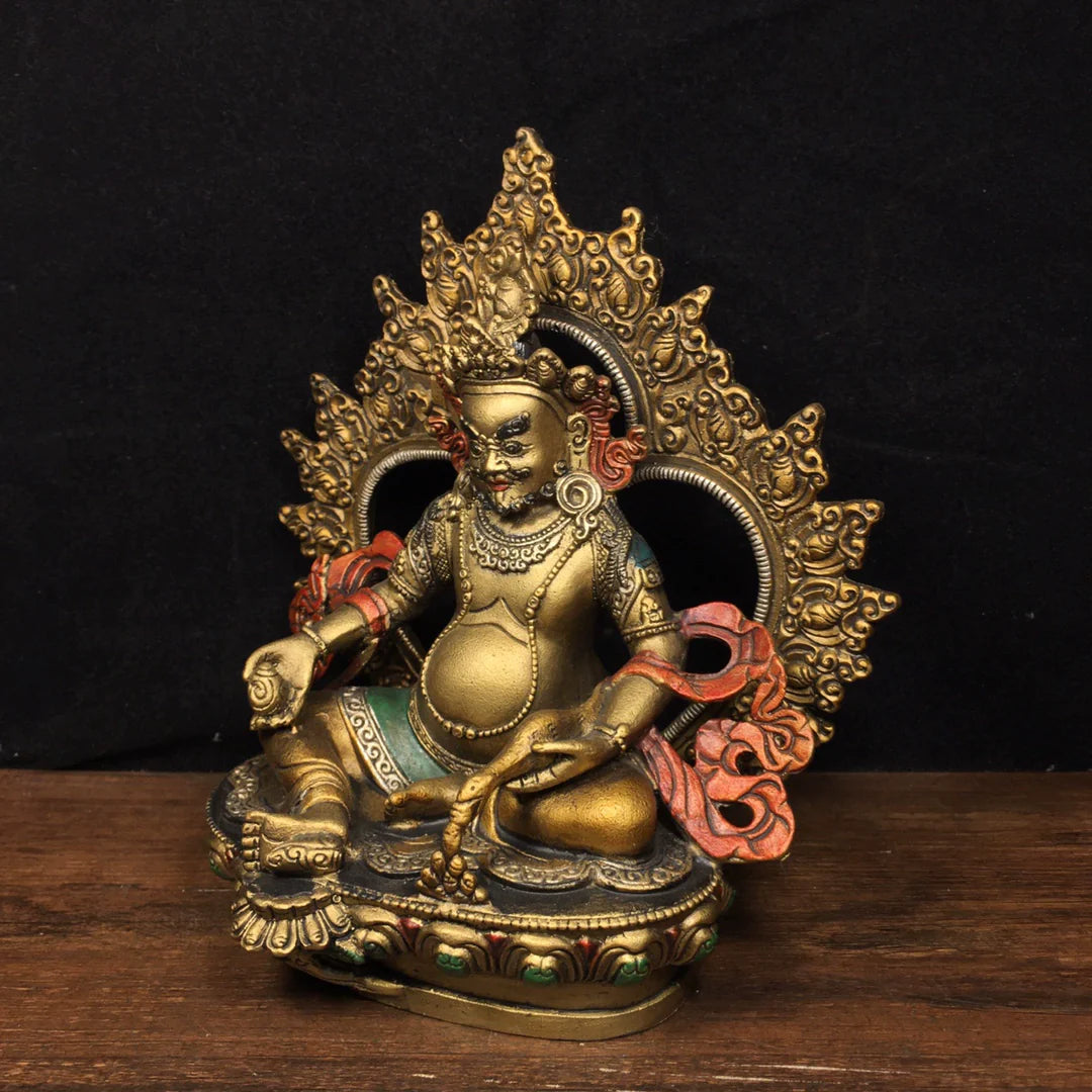 Yellow Jambhala FORTUNE Tibetan Statue for Eliminating Poverty