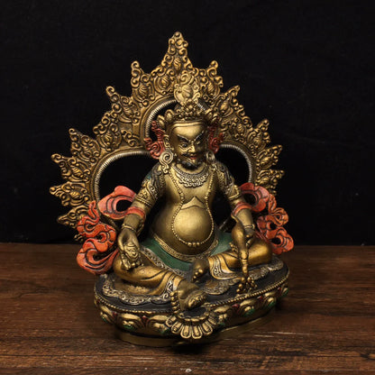 Yellow Jambhala FORTUNE Tibetan Statue for Eliminating Poverty