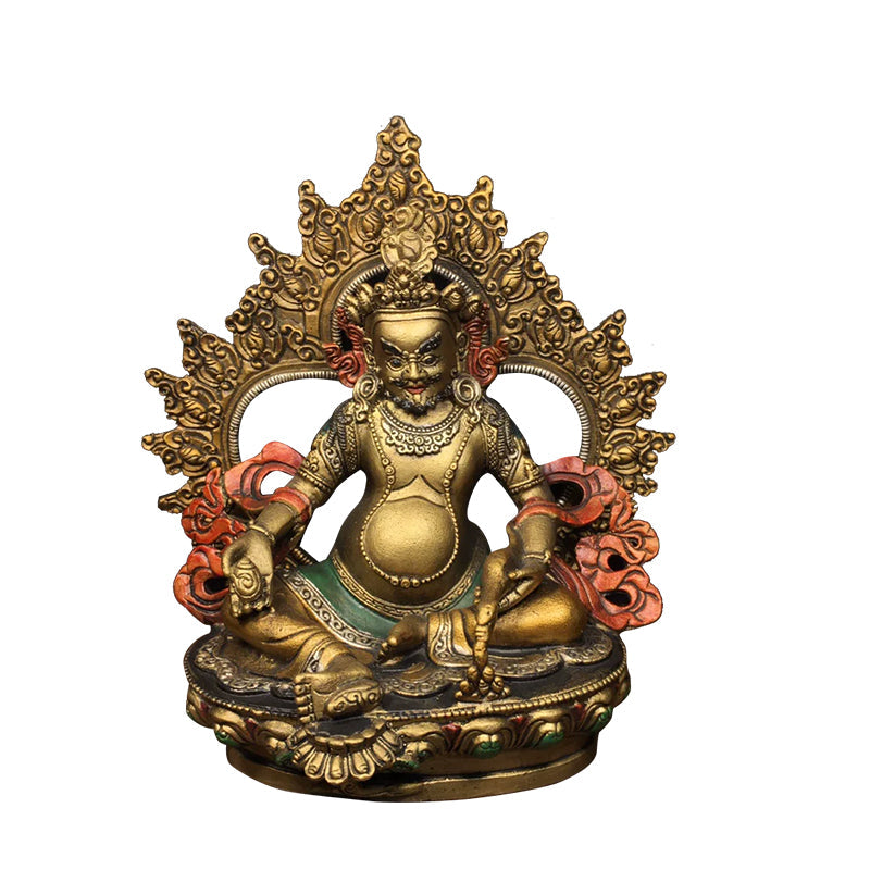 Yellow Jambhala FORTUNE Tibetan Statue for Eliminating Poverty