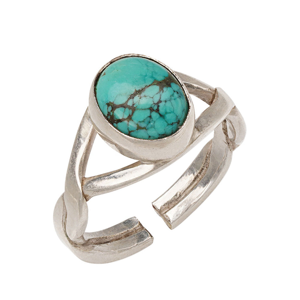 Wealth's Guardian Tibetan Turquoise Silver Rings