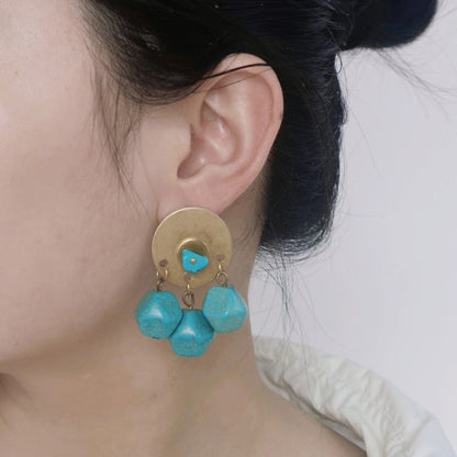 Golden Flow Wealth Turquoise Earrings