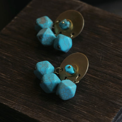 Golden Flow Wealth Turquoise Earrings