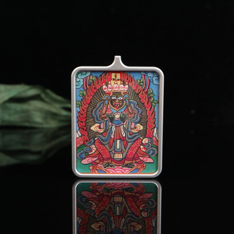 Zhajilamu (Shakyamuni Buddha) Tibetan Thangka Pendant Full-length Image