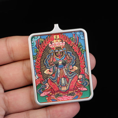 Zhajilamu (Shakyamuni Buddha) Tibetan Thangka Pendant Full-length Image