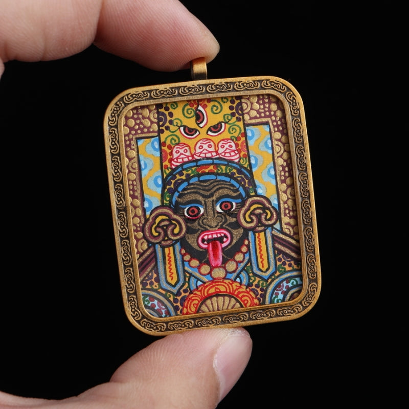 Zhajilamu (Shakyamuni Buddha) Tibetan Thangka Pendant