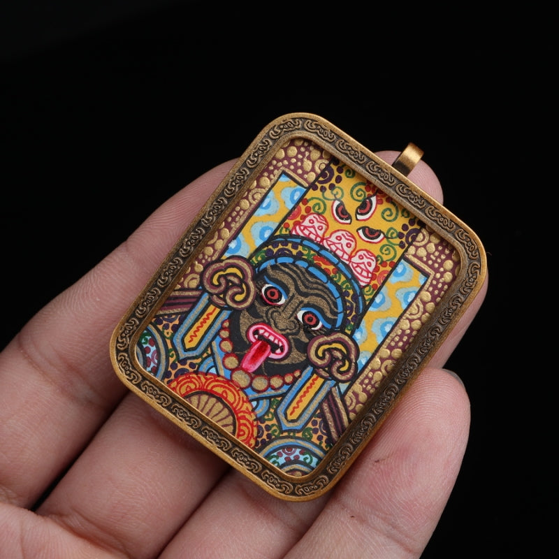 Zhajilamu (Shakyamuni Buddha) Tibetan Thangka Pendant