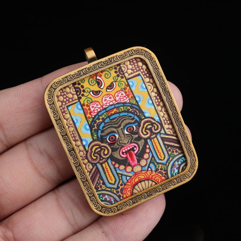 Zhajilamu (Shakyamuni Buddha) Tibetan Thangka Pendant