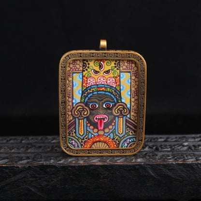 Zhajilamu (Shakyamuni Buddha) Tibetan Thangka Pendant