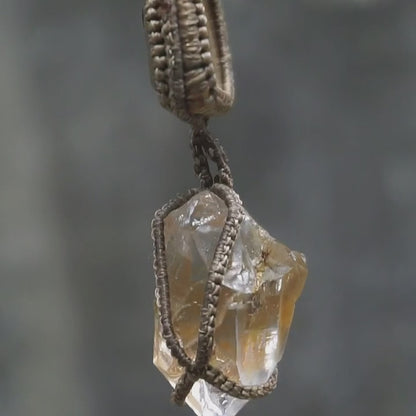 Serenade of Affection Quartz Wax Rope Crystal Pendant