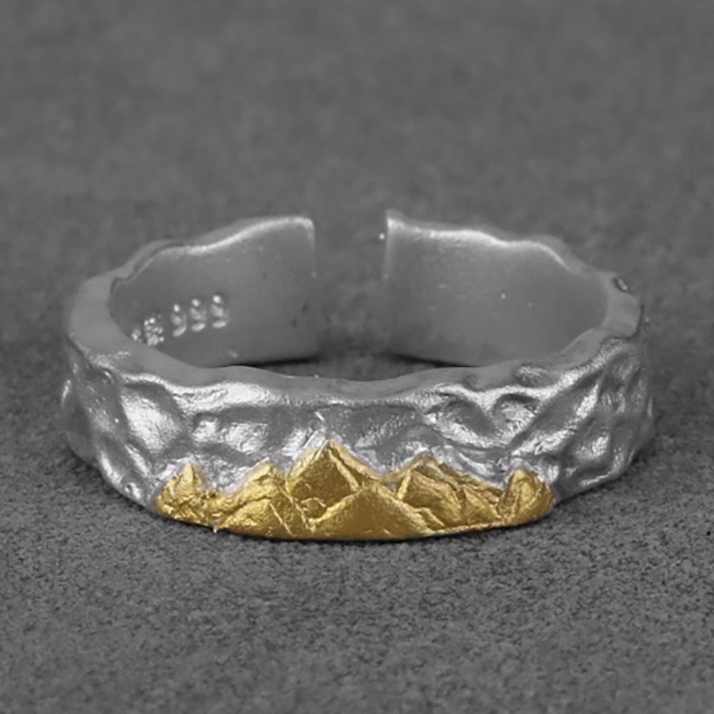 Eternal Peaks Silver and Gold Ring