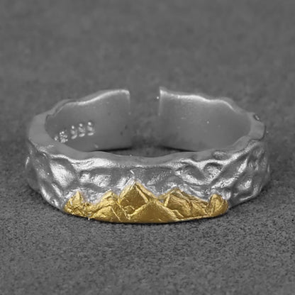 Eternal Peaks Silver and Gold Ring