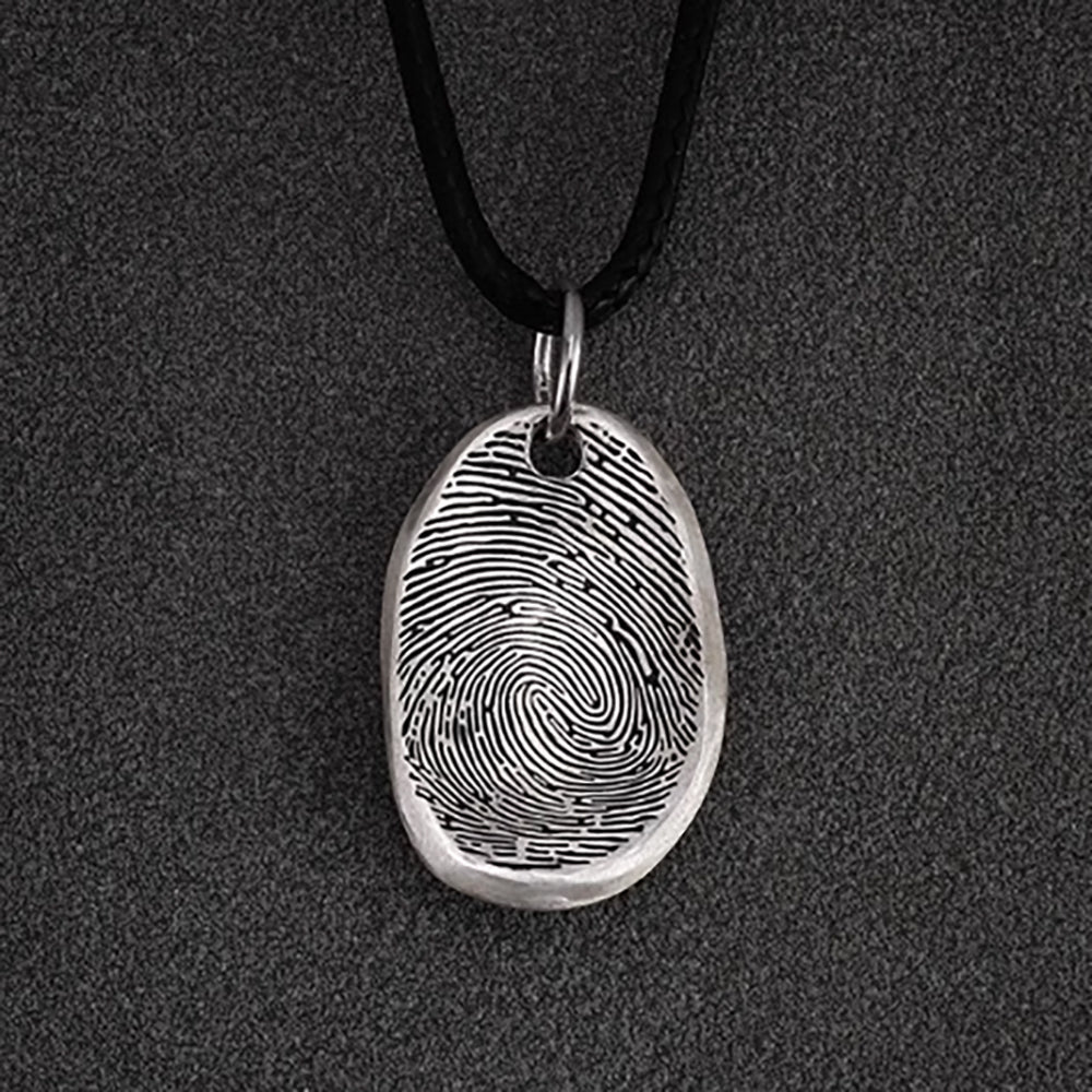 Eternal Bond Sterling Silver Fingerprint Pendant